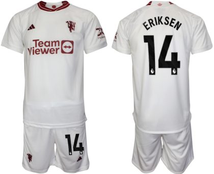 Herren Set Manchester United 2023-2024 Drittes Trikot mit Aufdruck ERIKSEN 14