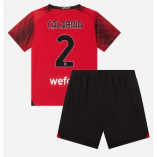 Kinder Fußballtrikot AC Mailand 2023-24 Heimtrikot Kurzarm + Kurze Hosen Davide Calabria 2