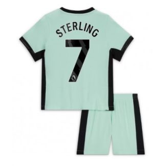 Kinder Fußballtrikots Chelsea 3rd trikot 2023-24 Kurzarm + Kurze Hosen Raheem Sterling 7