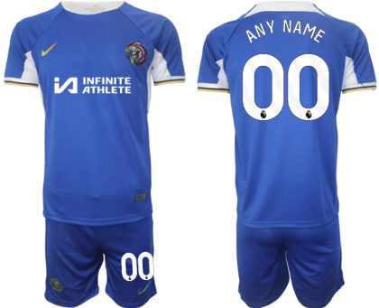 Fußball trikotsatz für Herren Chelsea 2023-24 weiß blau Heimtrikot Personalisierbar