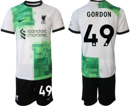 Fußballtrikot Herren Set Liverpool FC Auswärtstrikot 2023-24 Kaide Gordon 49