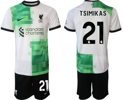 Fußballtrikot Herren Set Liverpool FC Auswärtstrikot 2023-24 Kostas Tsimikas 21