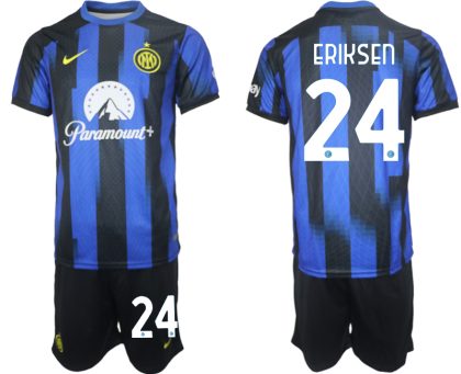 Günstige Fußballtrikots Inter Milan Heimtrikot 2023-24 Kurzarm + Kurze Hosen Christian Eriksen 24