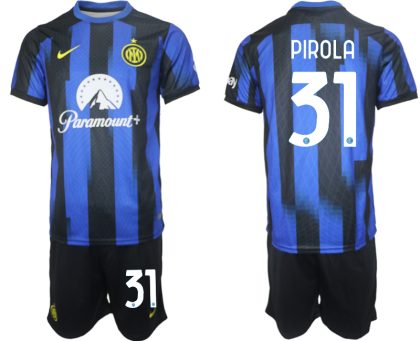 Günstige Fußballtrikots Inter Milan Heimtrikot 2023-24 Kurzarm + Kurze Hosen Lorenzo Pirola 31