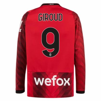 Herren Fußballtrikots AC Milan Heimtrikot 2023-24 Langarm mit Namen Giroud 9