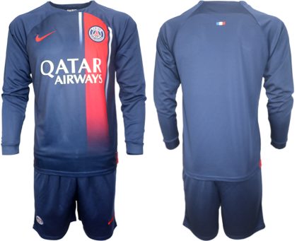 Herren Fußballtrikots Paris Saint-Germain PSG Heimtrikot 2023-24 Langarm + Kurze Hosen