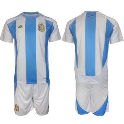 Günstige Fußballtrikot Argentinien Heimtrikot 2024-25 Kurzarm + Kurze Hosen