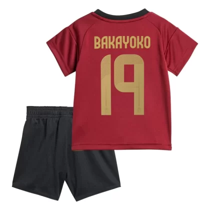 Kinder Fußball Trikot Belgien EURO 2024 Heimtrikot EM 24-25 Kurzarm Johan Bakayoko 19