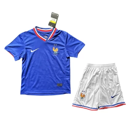 Kinder Fußball Trikot Set Frankreich EURO 2024 Heim Trikotsatz EM 24-25